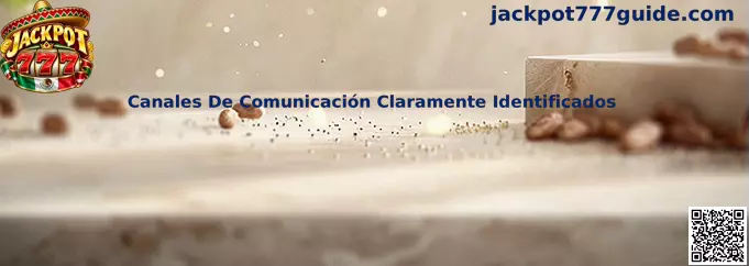 Canales de comunicación claramente identificados para soporte de Jackpot 777